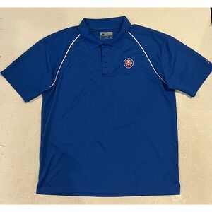 Chicago Cubs True Fan MLB Genuine Merchandise‎ Baseball Polo Shirt XL Blue